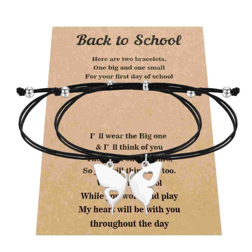 PPJew Back to School Gifts Mother and Daughter Bracelet Set Mommy and Me Matching Bracelets 